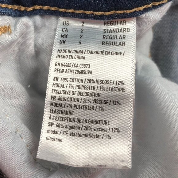 American Eagle Outfitters Womens Jeans Size 2 Skinny Jeggings Stretch Blue Denim - Picture 4 of 16